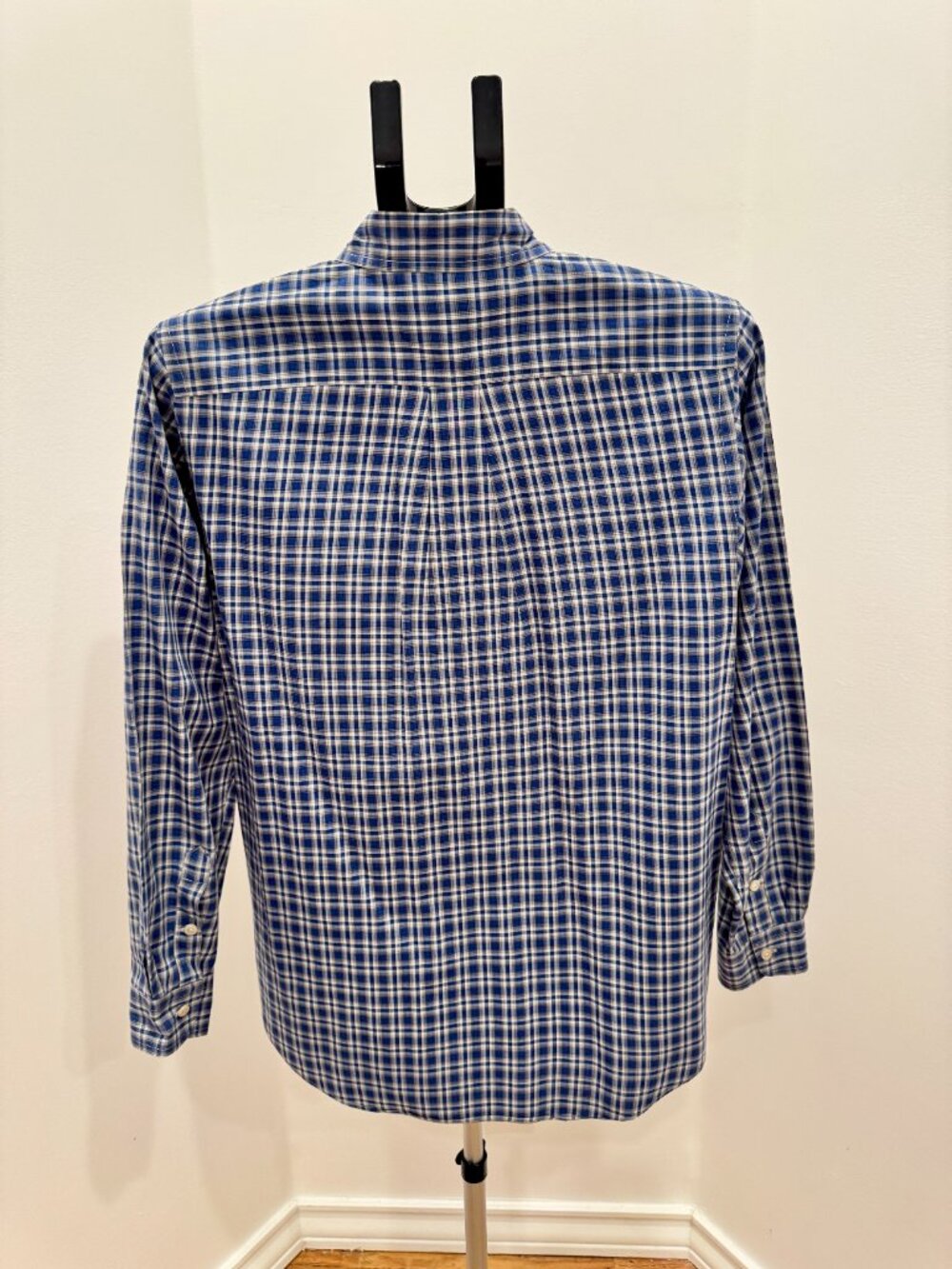 Ralph Lauren Blue Plaid Button Down Shirt Youth XL 18-20 Ivory Pony MenXS Unisex - Picture 3 of 13